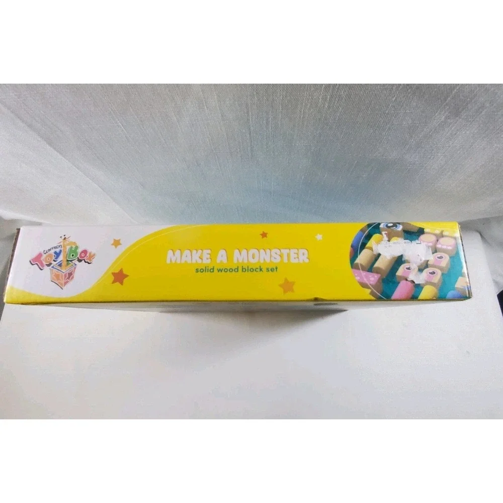 GEOFFREY'S TOY BOX Make A Monster Solid Wood Block Set NEW